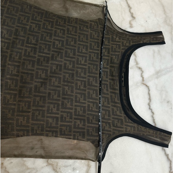 Vintage 90’s Fendi Mesh Overlay Logo Tank - Picture 11 of 13